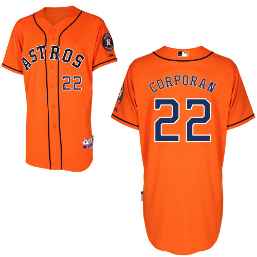 Carlos Corporan #22 MLB Jersey-Houston Astros Men's Authentic Alternate Orange Cool Base Baseball Jersey